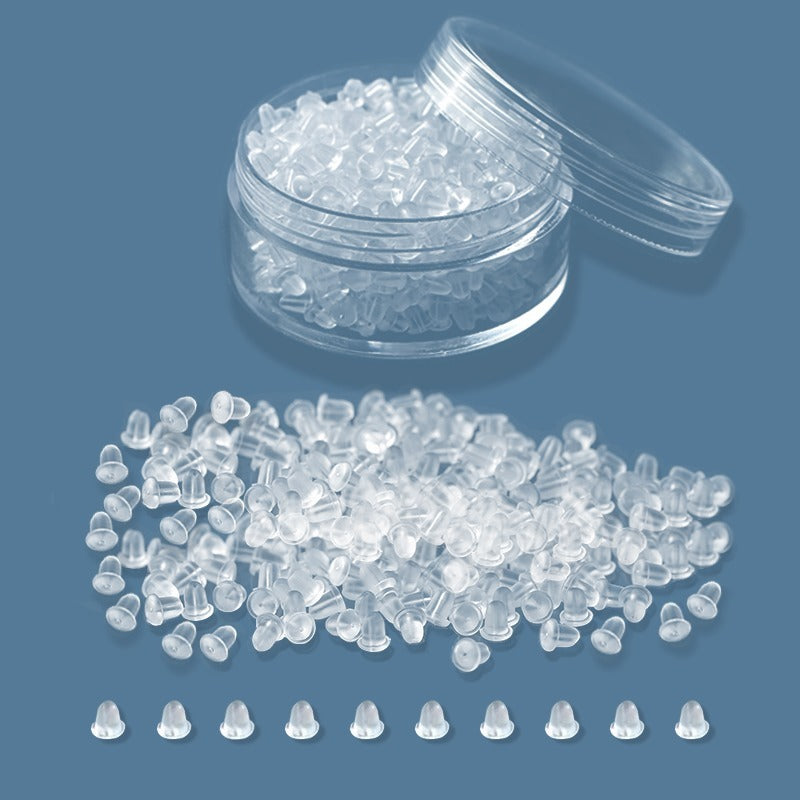 Topes de Silicona Transparente para Aretes — Hipoalergénicos (Par)