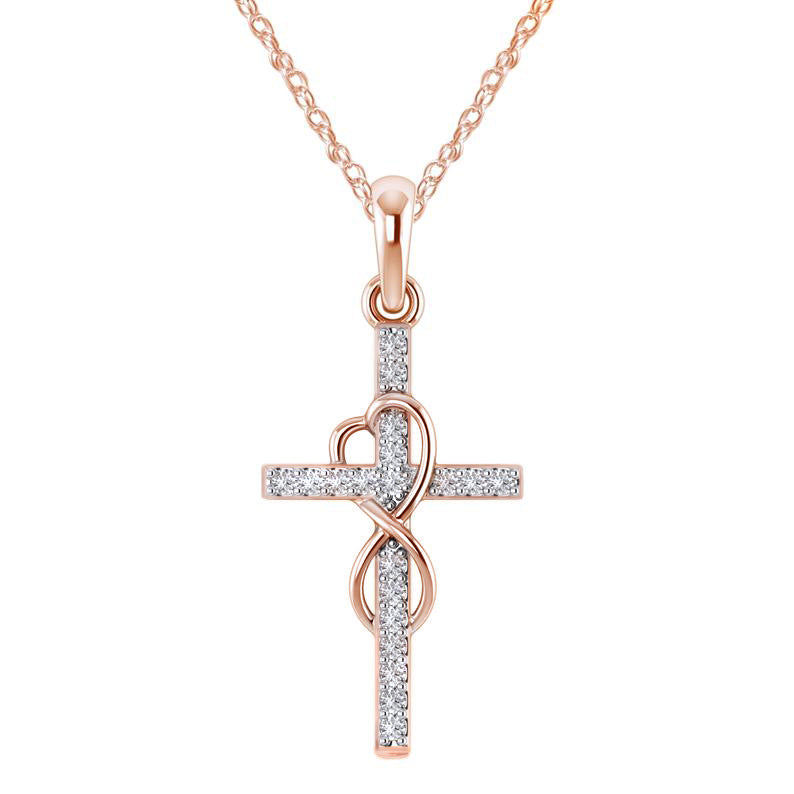 Collar Cruz Diamantada con Nudo Infinito — Estilo Elegante