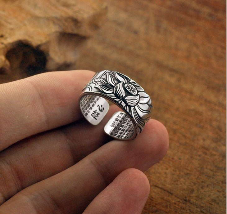 Anillo Lotus Sutra en Cobre Thai — Estilo Étnico Moderno