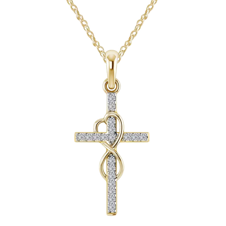 Collar Cruz Diamantada con Nudo Infinito — Estilo Elegante
