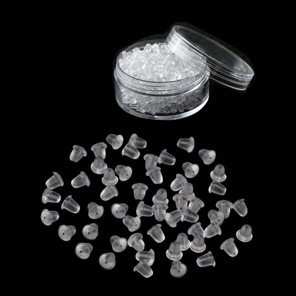 Topes de Silicona Transparente para Aretes — Hipoalergénicos (Par)