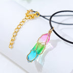 Collar de Cristal Transparente Multicolor — Diseño Geométrico y Estilo Natural