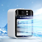 Ventilador Enfriador de Aire Portátil con Atomización — Pantalla Táctil, USB, Depósito de Agua con Hielo