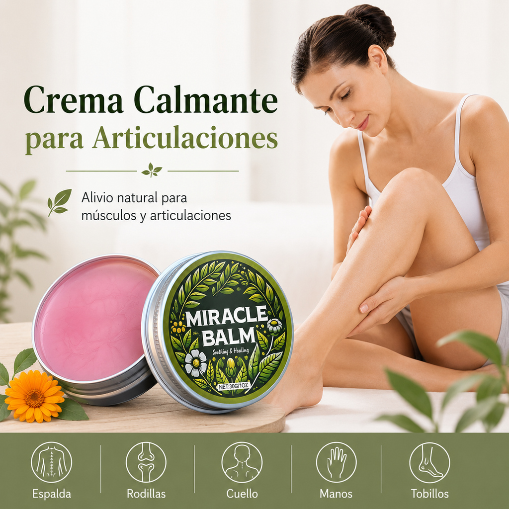 Crema Calmante para Articulaciones — Alivio Natural para Espalda, Manos y Pies