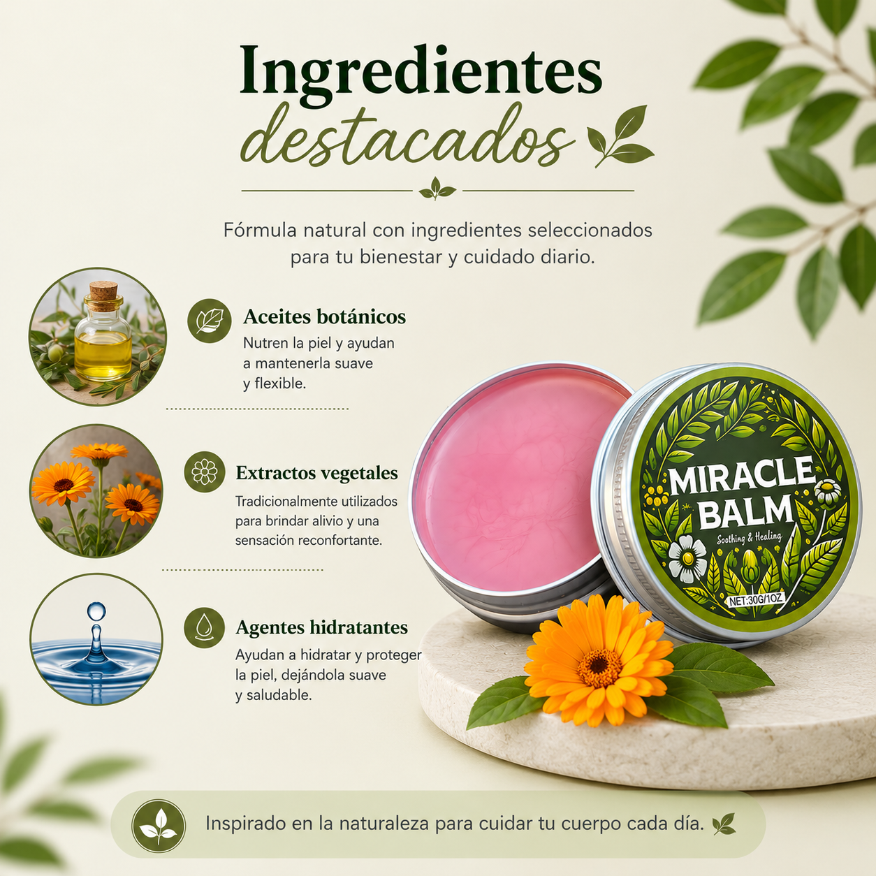 Crema Calmante para Articulaciones — Alivio Natural para Espalda, Manos y Pies