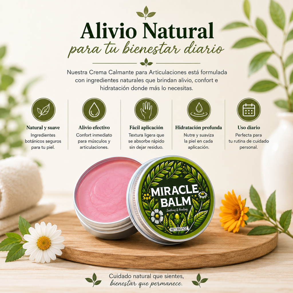 Crema Calmante para Articulaciones — Alivio Natural para Espalda, Manos y Pies