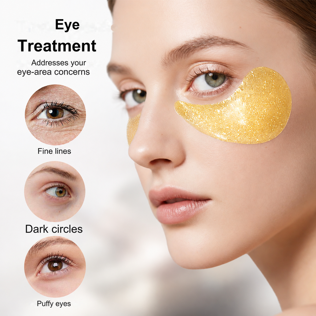 Parches para el contorno de ojos de colágeno y péptidos de oro — 60 piezas (30 pares)