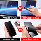 Limpiador de Pantallas Portátil con Spray y Microfibra — 10ml, 200 Aplicaciones, 9×2.7cm