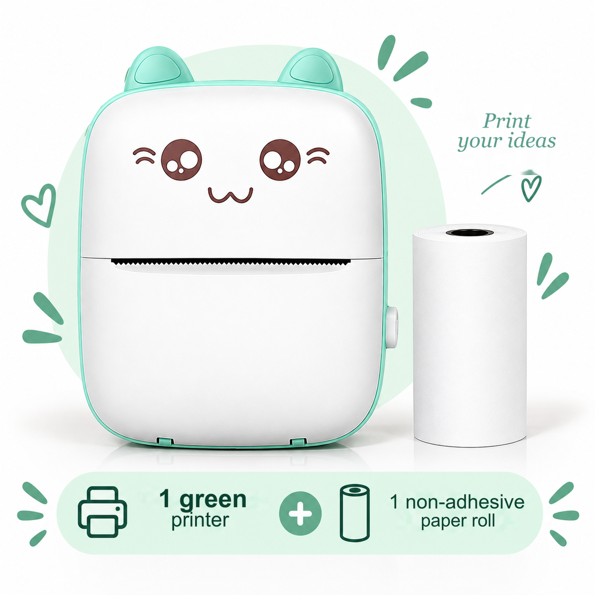 Mini impresora térmica portátil Bluetooth modelo A6: sin tinta, PVC, batería de 1000 mAh, 11 × 8 × 3,5 cm