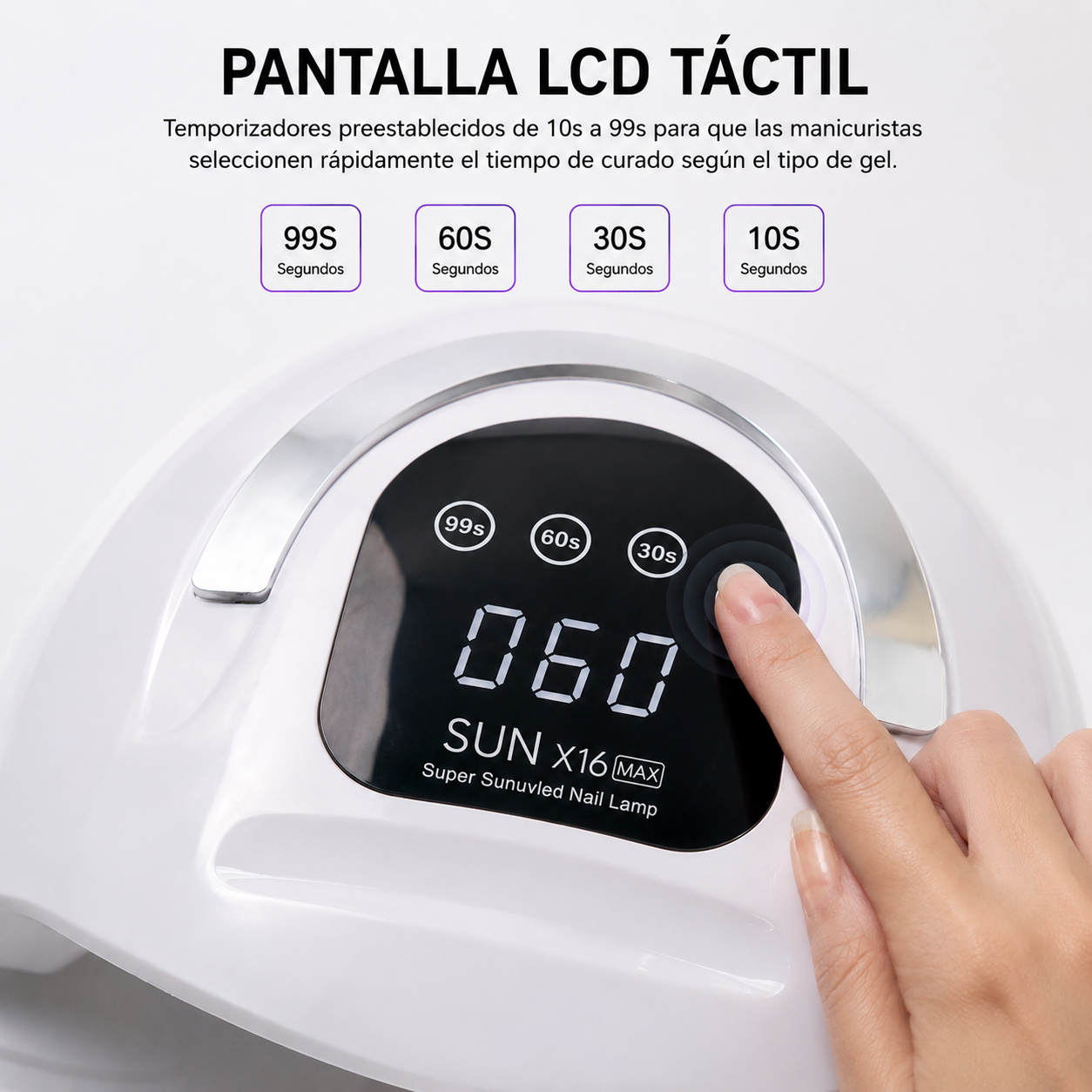 Lámpara UV/LED Profesional para Uñas de Gel — 66/72 LEDs, 4 Temporizadores y Sensor Automático