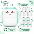 Mini Impresora Térmica Portátil Bluetooth Modelo A6 — Sin Tinta, PVC, Batería 1000mAh, 11×8×3.5cm