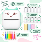 Mini Impresora Térmica Portátil Bluetooth Modelo A6 — Sin Tinta, PVC, Batería 1000mAh, 11×8×3.5cm