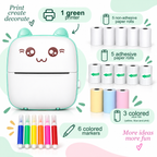 Mini impresora térmica portátil Bluetooth modelo A6: sin tinta, PVC, batería de 1000 mAh, 11 × 8 × 3,5 cm