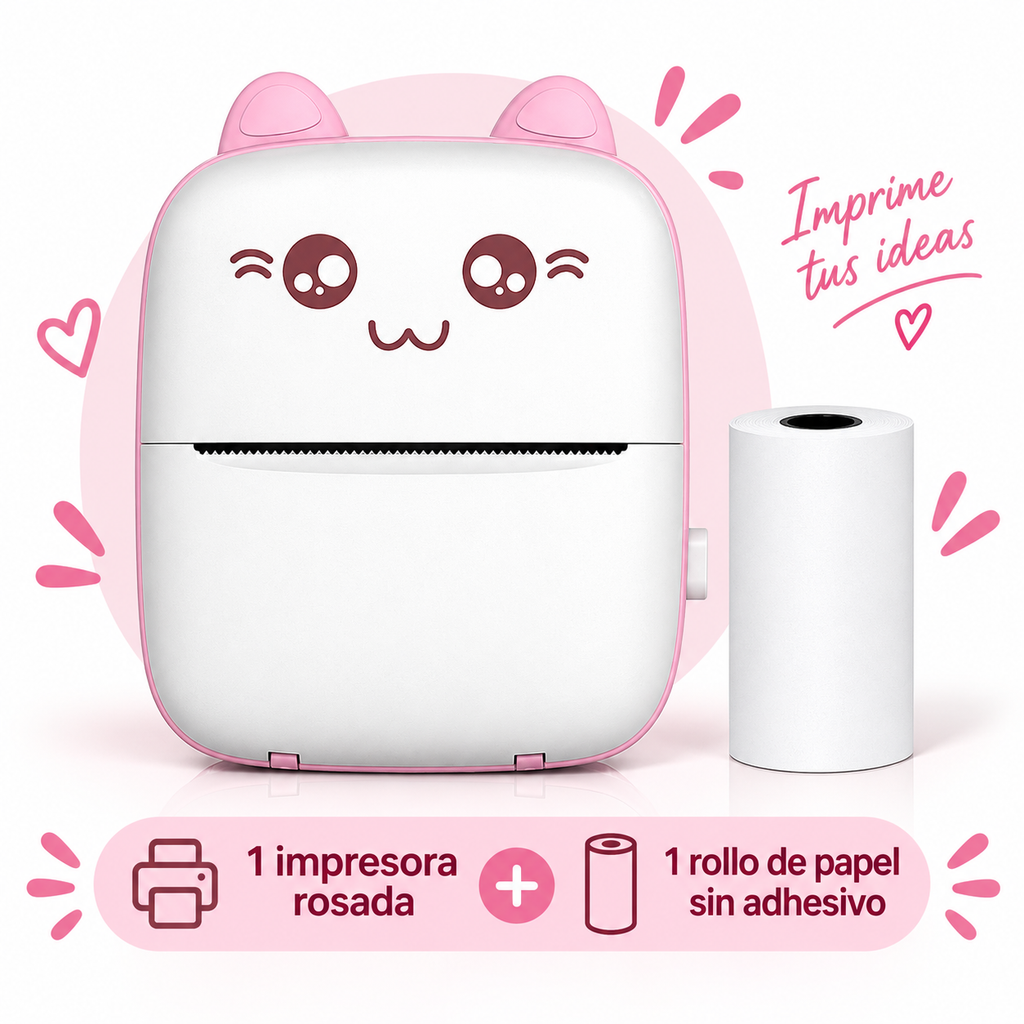 Mini Impresora Térmica Portátil Bluetooth Modelo A6 — Sin Tinta, PVC, Batería 1000mAh, 11×8×3.5cm