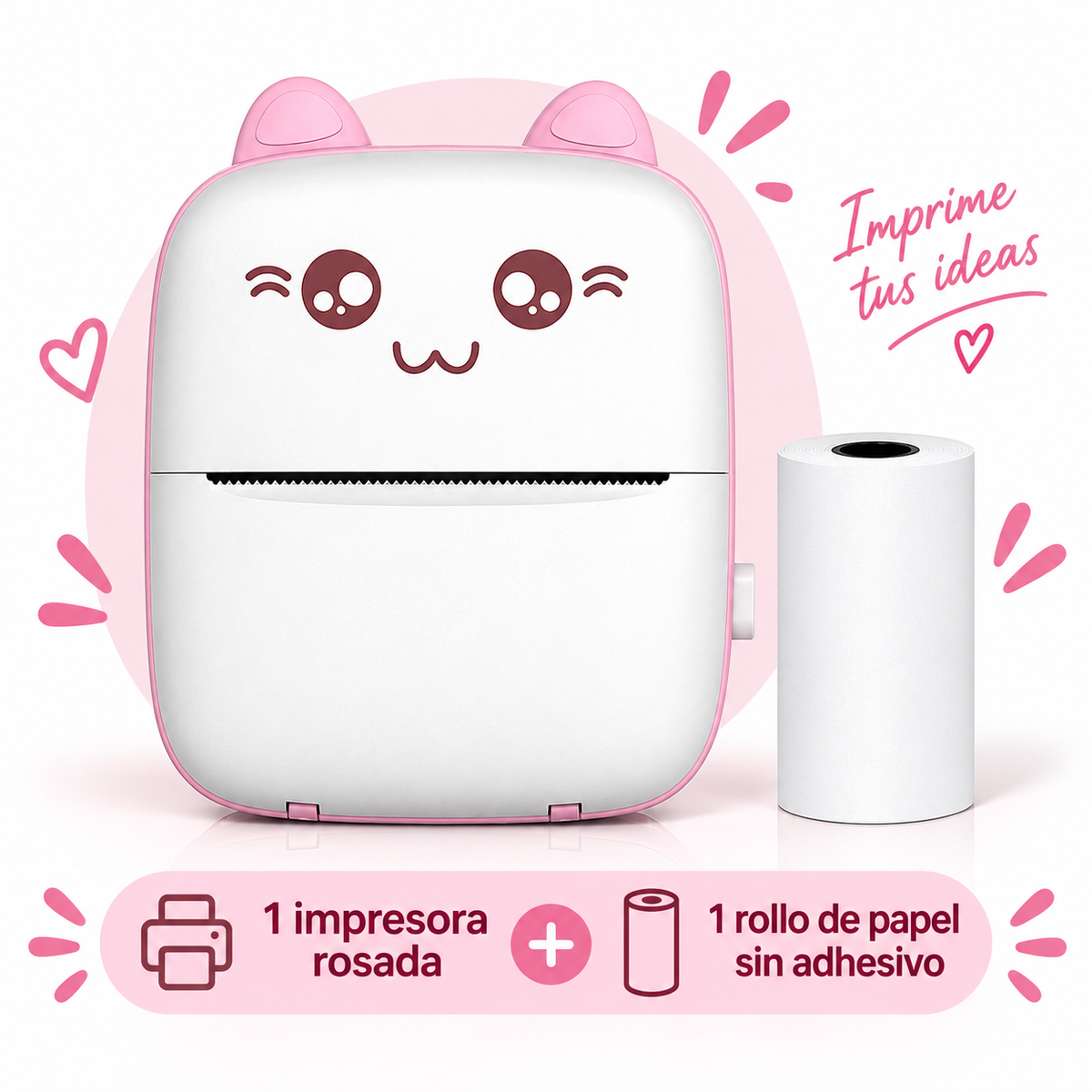 Mini Impresora Térmica Portátil Bluetooth Modelo A6 — Sin Tinta, PVC, Batería 1000mAh, 11×8×3.5cm