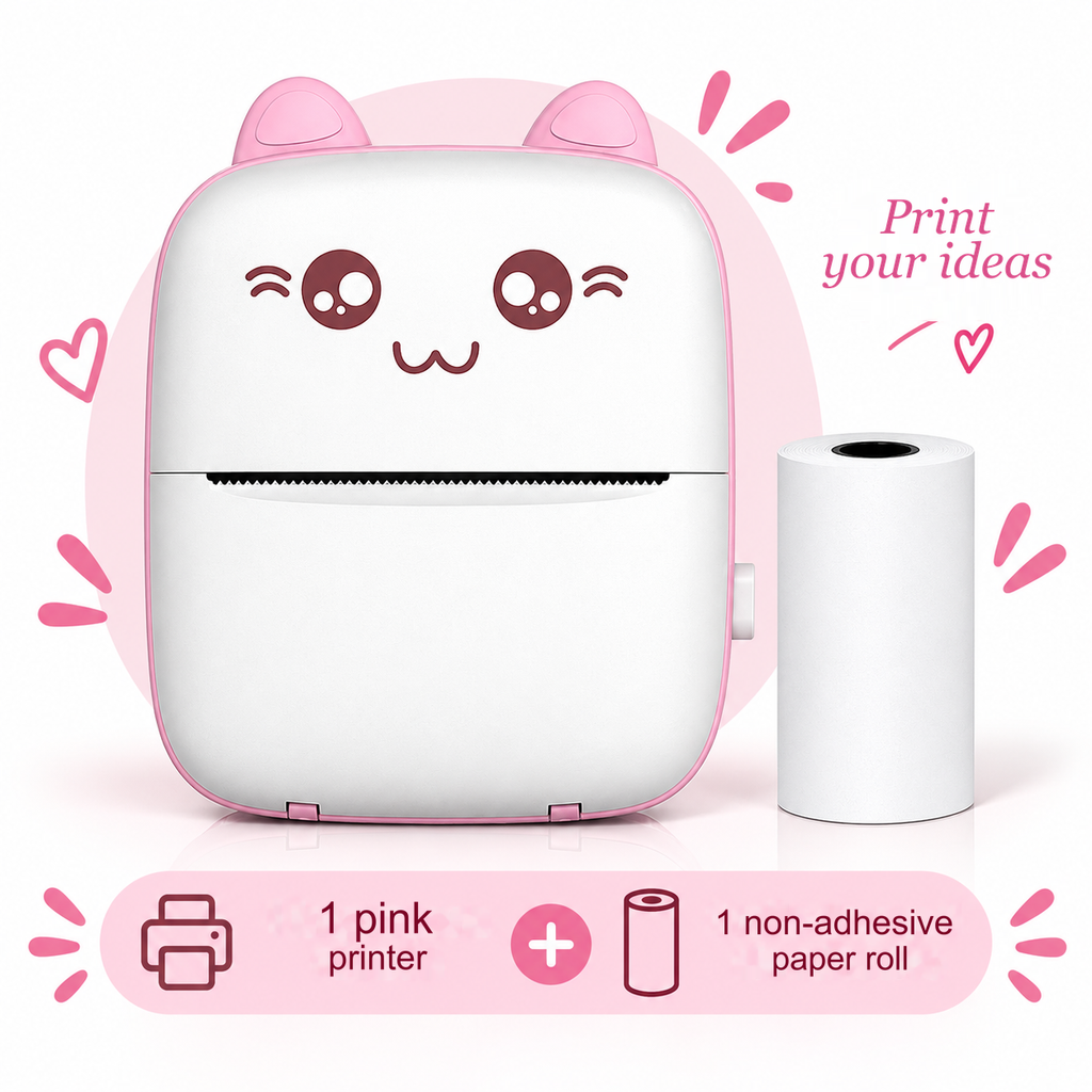 Mini impresora térmica portátil Bluetooth modelo A6: sin tinta, PVC, batería de 1000 mAh, 11 × 8 × 3,5 cm