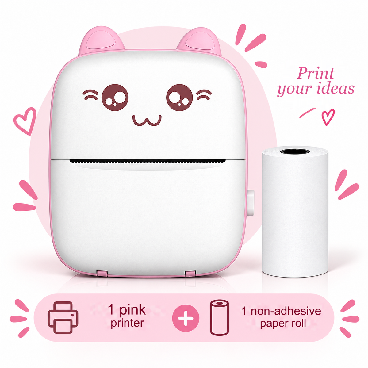 Mini impresora térmica portátil Bluetooth modelo A6: sin tinta, PVC, batería de 1000 mAh, 11 × 8 × 3,5 cm