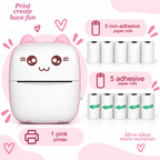Mini impresora térmica portátil Bluetooth modelo A6: sin tinta, PVC, batería de 1000 mAh, 11 × 8 × 3,5 cm