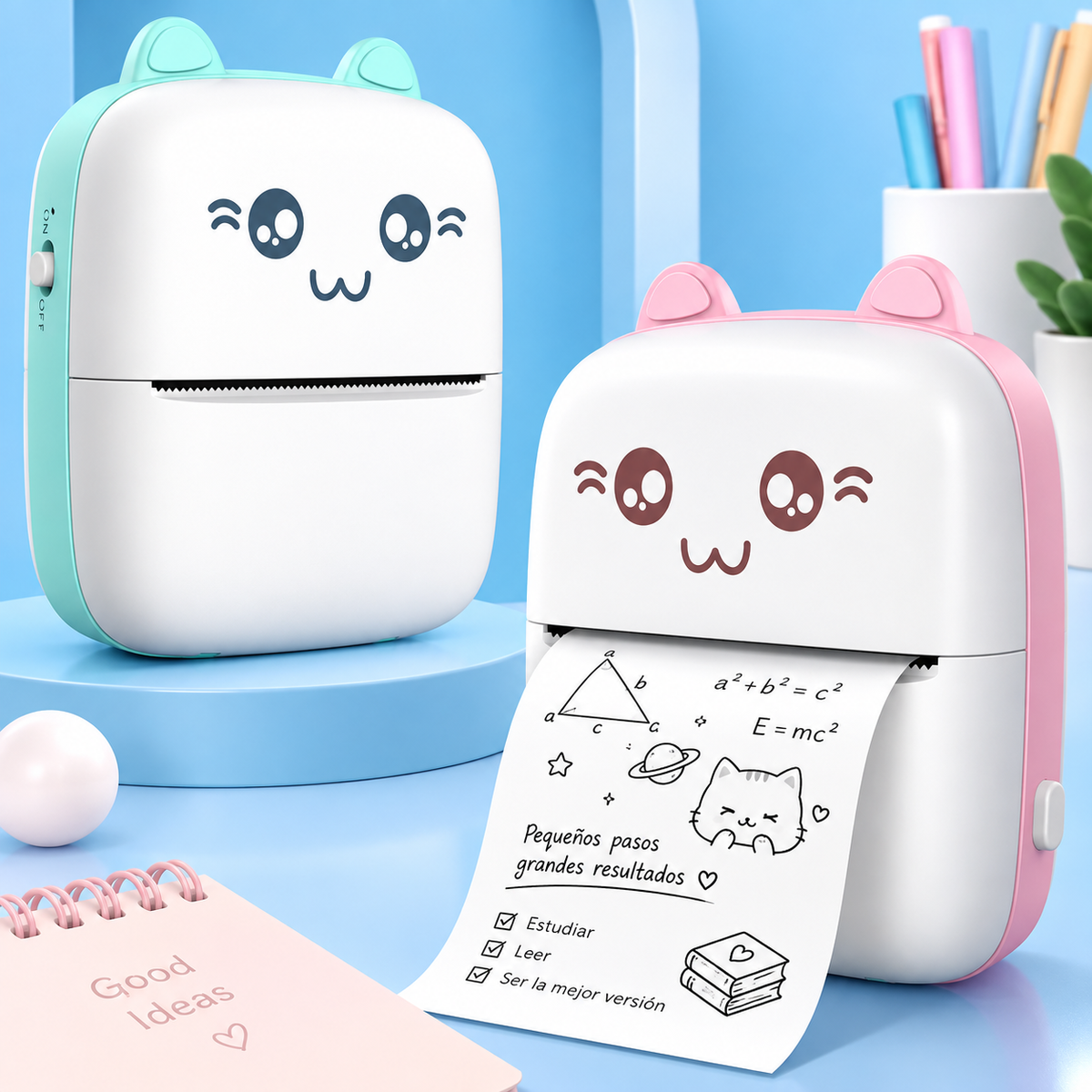 Mini Impresora Térmica Portátil Bluetooth Modelo A6 — Sin Tinta, PVC, Batería 1000mAh, 11×8×3.5cm