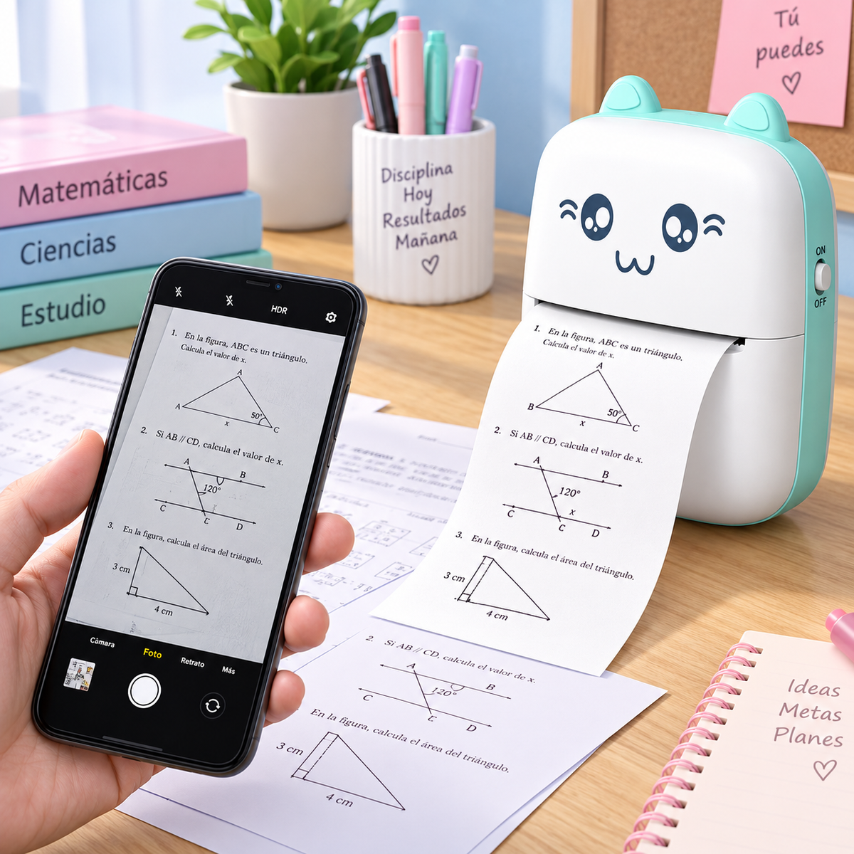Mini Impresora Térmica Portátil Bluetooth Modelo A6 — Sin Tinta, PVC, Batería 1000mAh, 11×8×3.5cm
