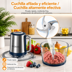 Procesador de Alimentos Eléctrico con Bowl de Vidrio 2L — Pica, Muele y Mezcla en Segundos