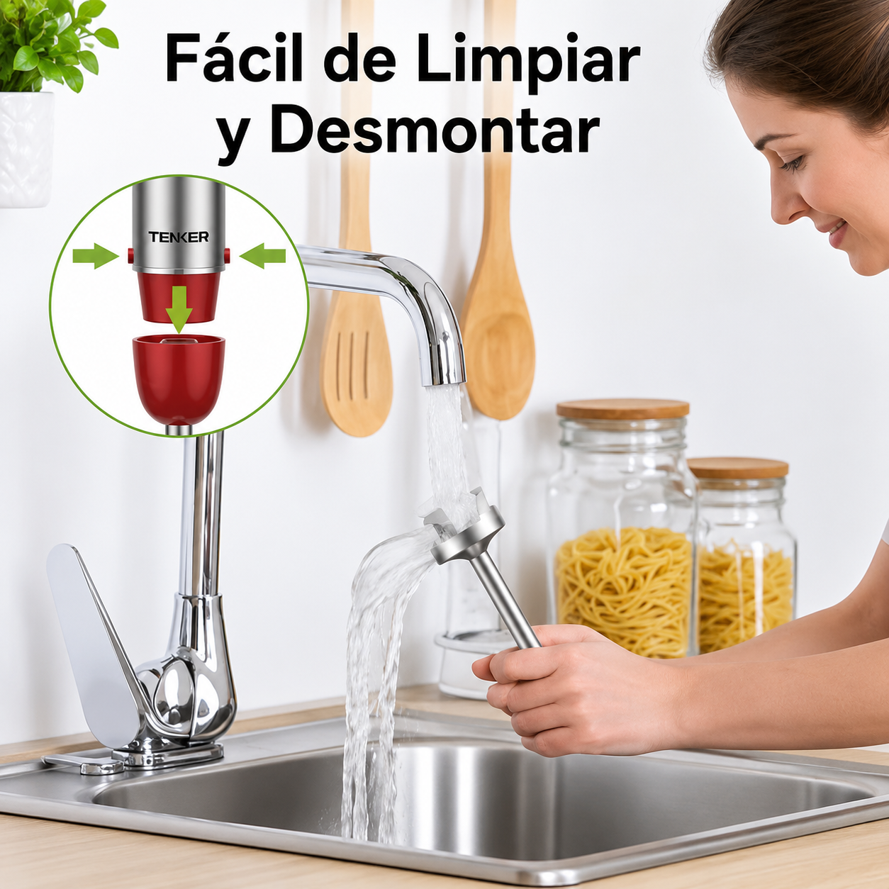 Batidora de Mano 5 en 1, 1000W — 12 Velocidades, Motor de Cobre y Accesorios Completos