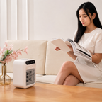 Ventilador Enfriador de Aire Portátil con Atomización — Pantalla Táctil, USB, Depósito de Agua con Hielo