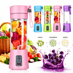 Licuadora Portátil Recargable USB — 380ml, Plástico Grado Alimenticio, 2/4/6 Cuchillas