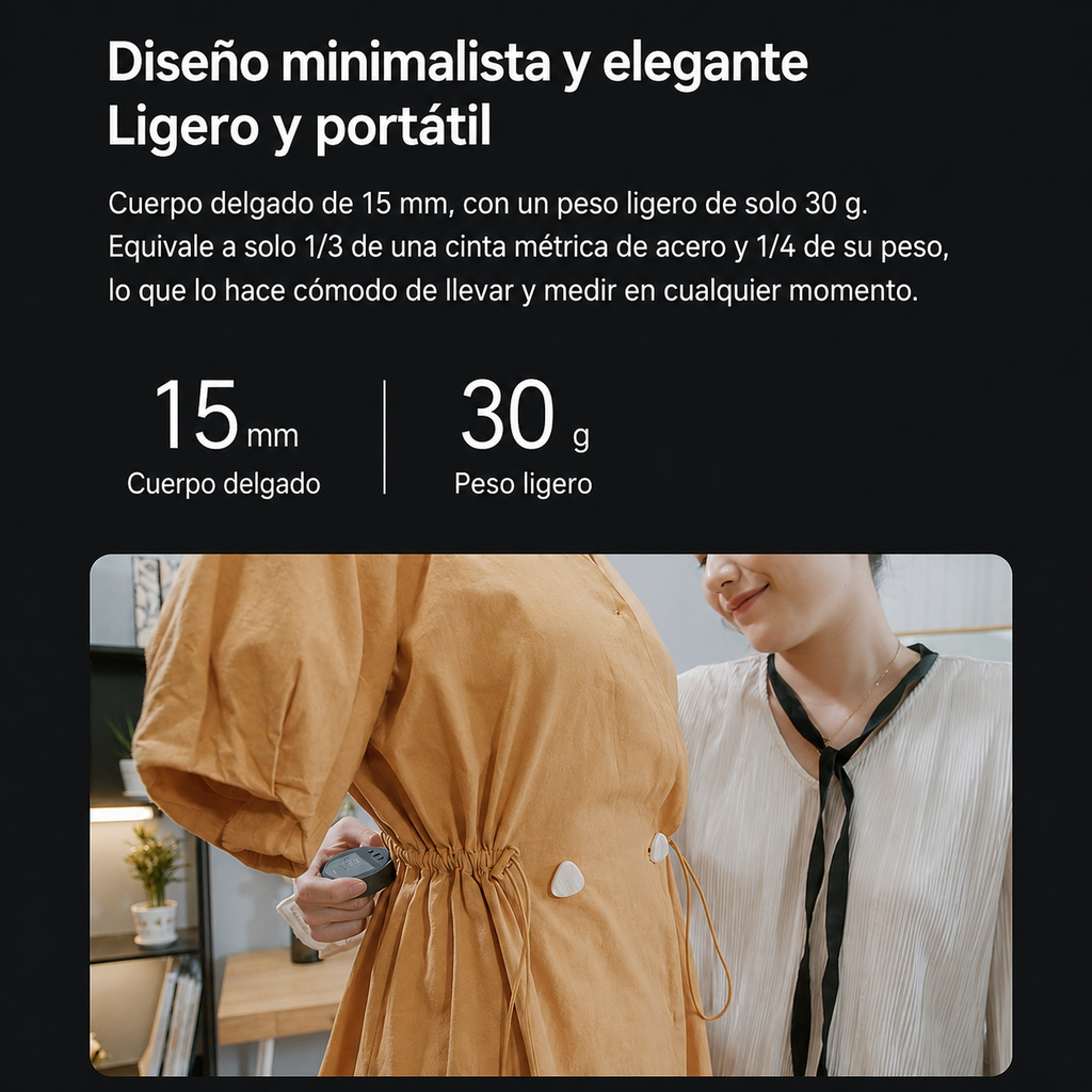 Regla Electrónica Digital de Medición — LCD, Hasta 99.99m Acumulado, Recargable USB-C