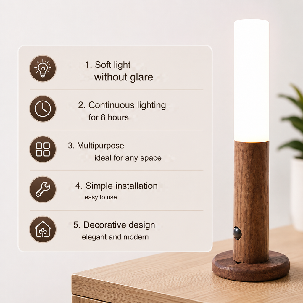 Luz nocturna LED con sensor de movimiento PIR: magnética, recargable por USB, luz cálida 2700–3000 K