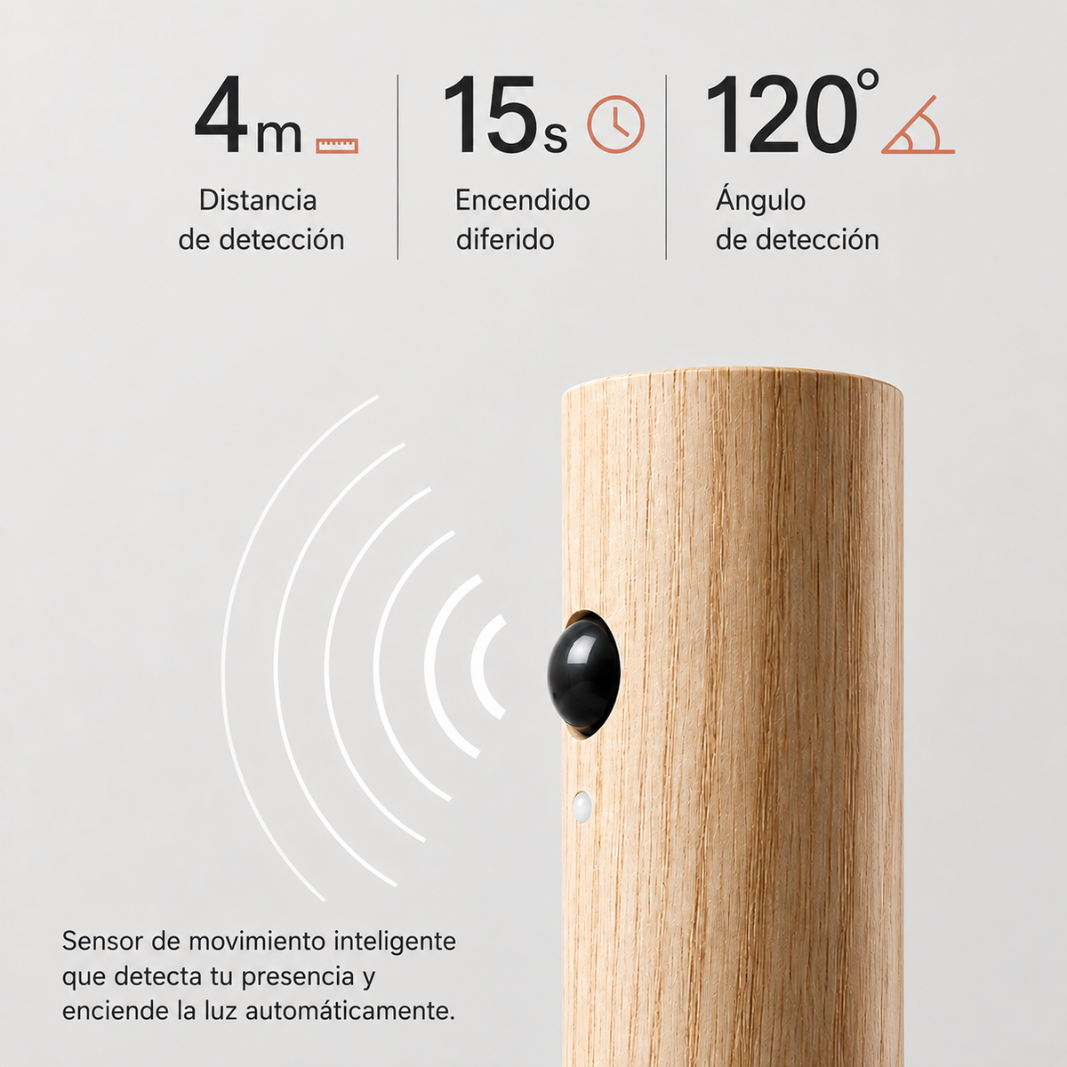 Luz LED Nocturna con Sensor de Movimiento PIR — Magnética, Recargable USB, Luz Cálida 2700–3000K