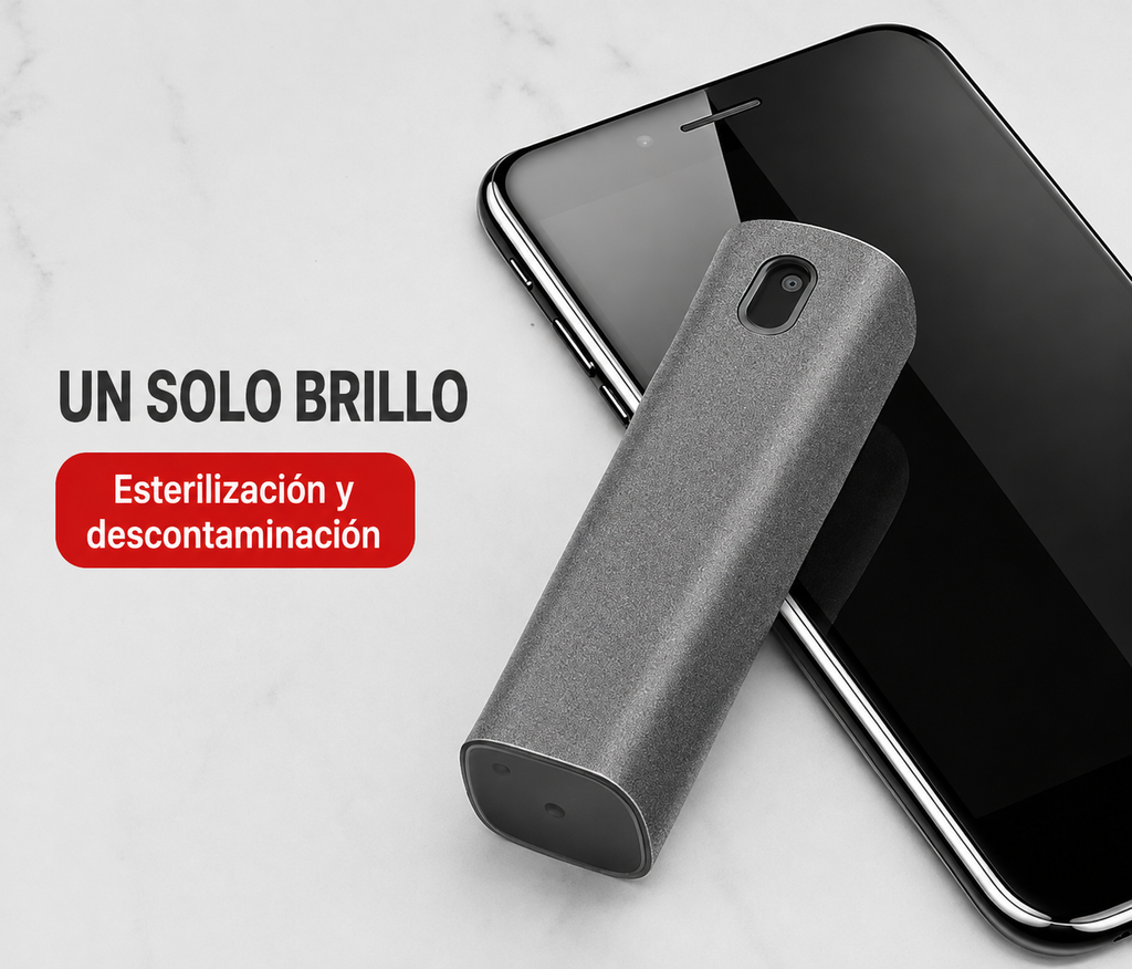 Kit Limpiador de Pantallas 2 en 1 — Spray + Paño de Microfibra, para Móvil, Computadora y Tablet