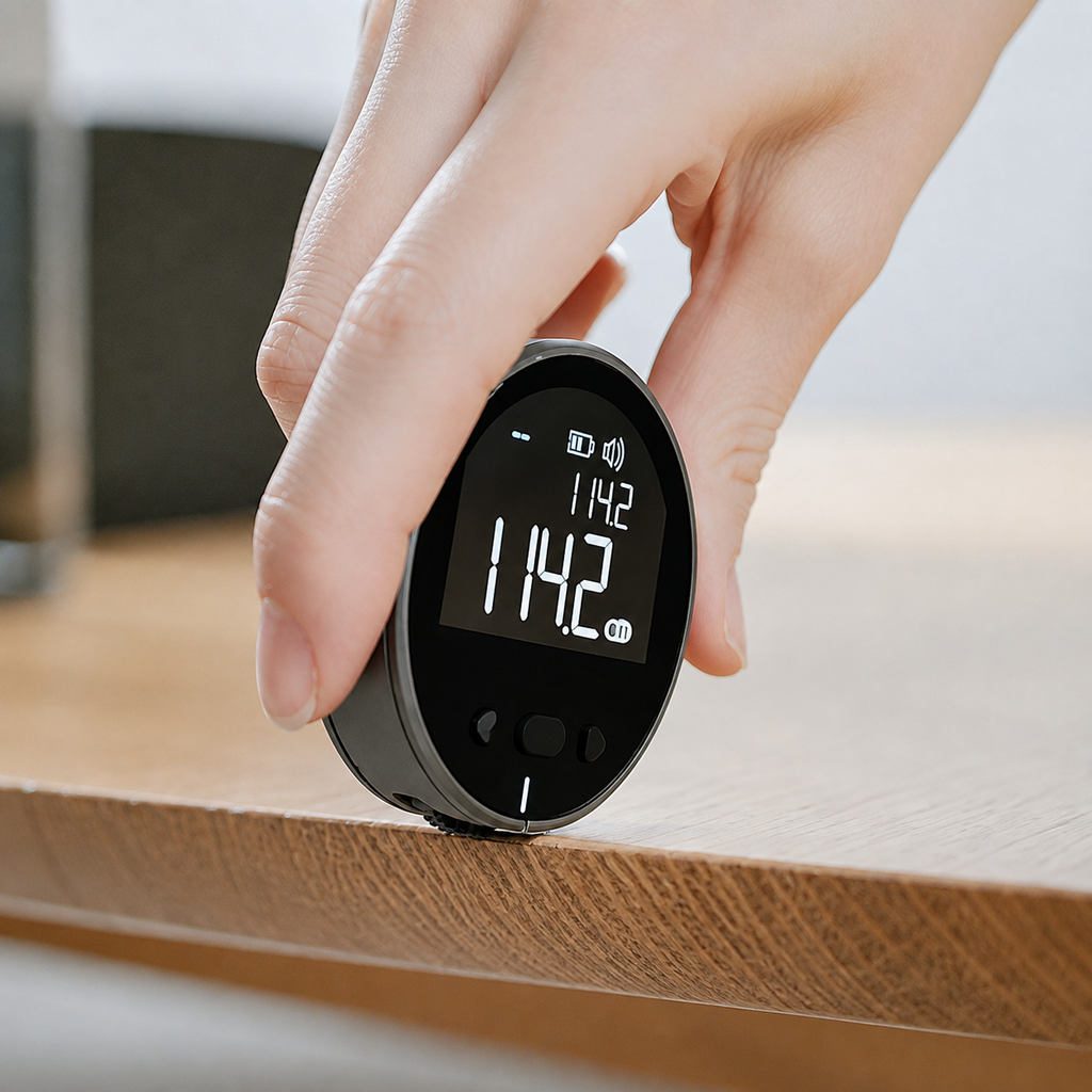 Regla Electrónica Digital de Medición — LCD, Hasta 99.99m Acumulado, Recargable USB-C