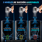 Aspiradora Portátil Inalámbrica 20,000Pa — Motor Brushless, 3 Niveles de Succión y Soplador USB-C