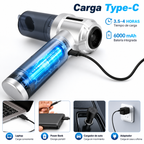 Aspiradora Portátil Inalámbrica 20,000Pa — Motor Brushless, 3 Niveles de Succión y Soplador USB-C