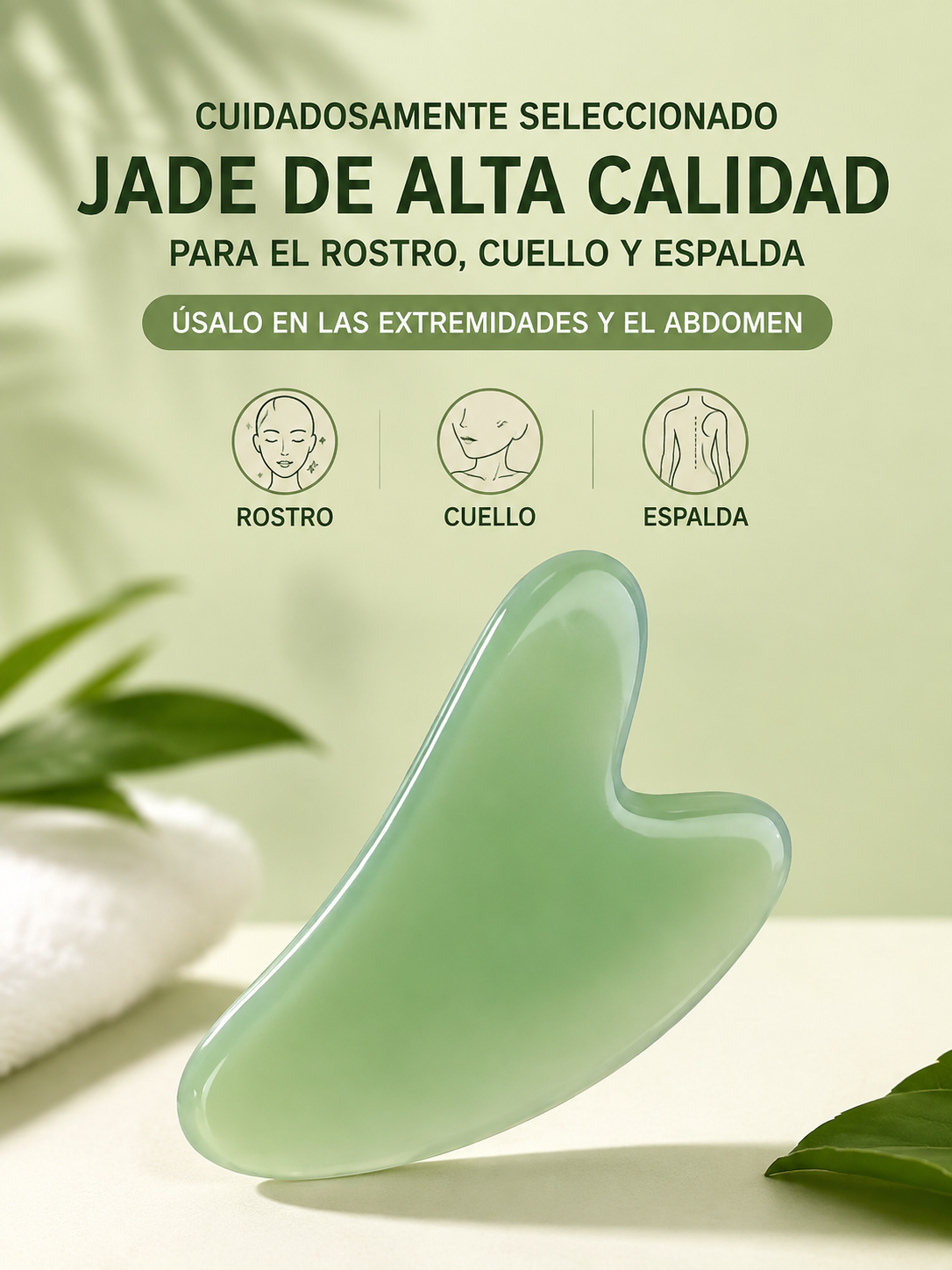 Set Gua Sha 2 Piezas — Masajeador Facial de Resina Natural para Lifting, Cuello y Antiarrugas