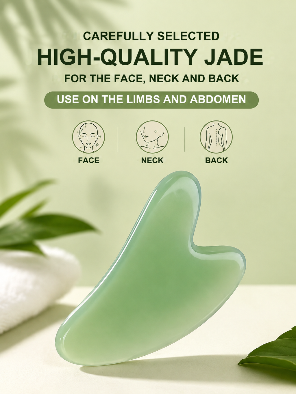 Set de Gua Sha de 2 piezas: masajeador facial de resina natural para lifting, cuello y líneas de expresión