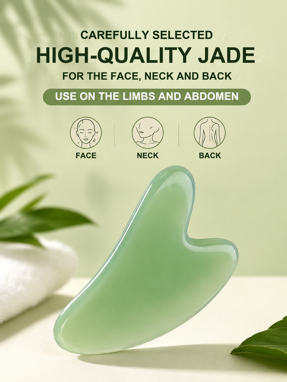 Set de Gua Sha de 2 piezas: masajeador facial de resina natural para lifting, cuello y líneas de expresión