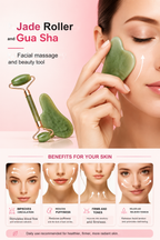 Set de Gua Sha de 2 piezas: masajeador facial de resina natural para lifting, cuello y líneas de expresión