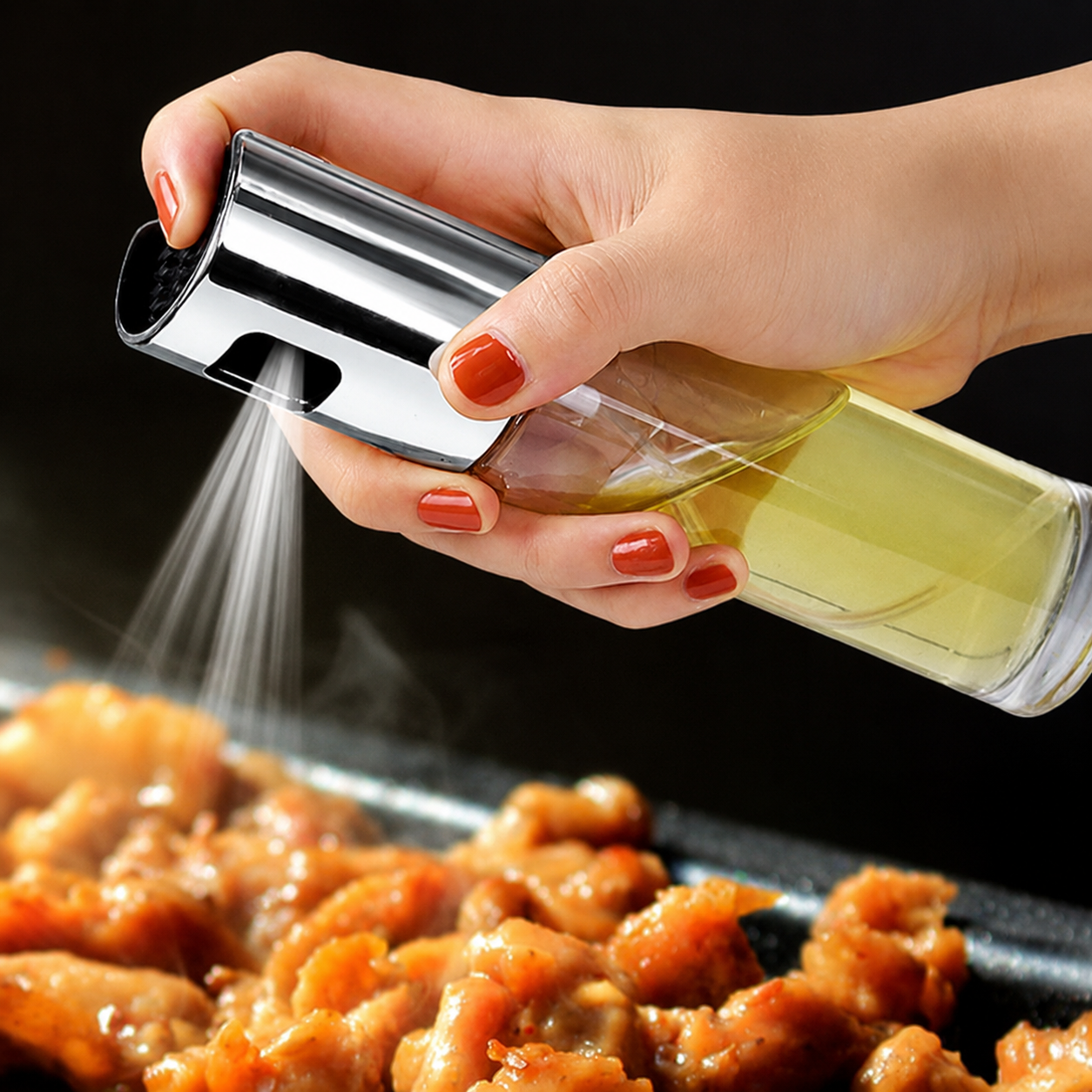Atomizador de Aceite y Vinagre para Cocina — Vidrio 100ml, Sin Propelentes, Apto para BBQ y Horno