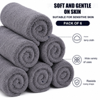 Juego de 6 toallas de mano de microfibra premium — de secado rápido, altamente absorbentes, 40x70cm