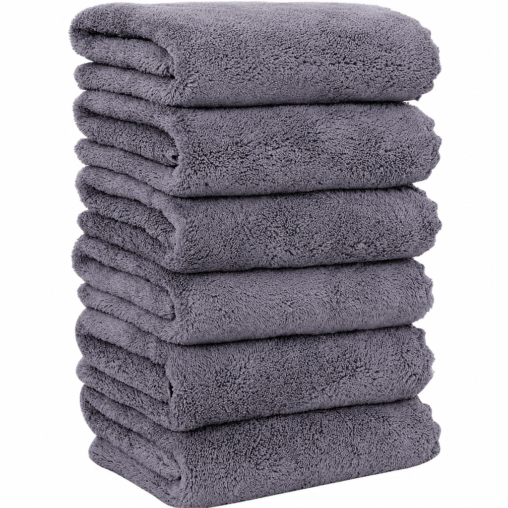 Set de 6 Toallas de Mano Premium de Microfibra — Secado Rápido, Alta Absorbencia, 40x70cm