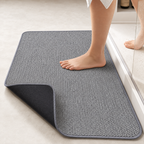 Tapete de Baño Ultrafino Antideslizante — Absorbente, Secado Rápido, Lavable a Máquina | Gris