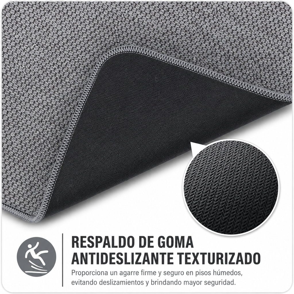 Tapete de Baño Ultrafino Antideslizante — Absorbente, Secado Rápido, Lavable a Máquina | Gris