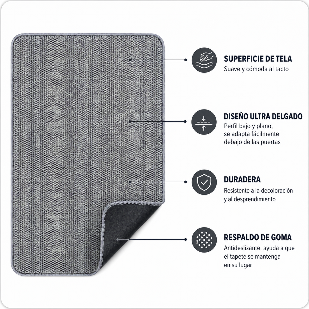 Tapete de Baño Ultrafino Antideslizante — Absorbente, Secado Rápido, Lavable a Máquina | Gris
