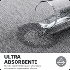 Tapete de Baño Ultrafino Antideslizante — Absorbente, Secado Rápido, Lavable a Máquina | Gris