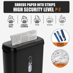 Trituradora de papel de 10 hojas: Nivel de seguridad P-2, tritura CD y tarjetas, depósito de 12 L, con certificación ETL
