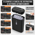 Trituradora de Papel 10 Hojas — Nivel P-2, Destruye CDs y Tarjetas, Canasta 12L, Certificación ETL