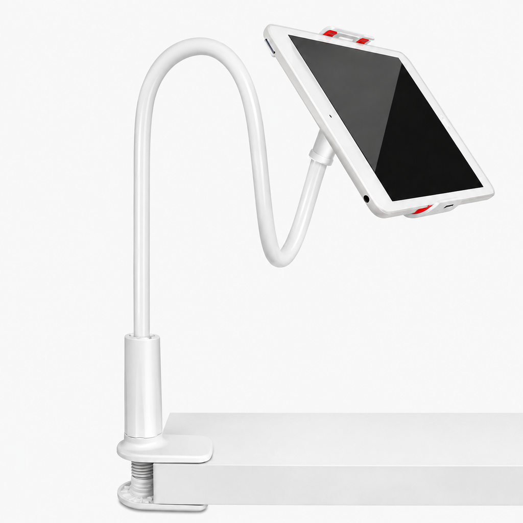 Soporte Flexible para Celular y Tablet con Base Espiral 360° — Brazo Ajustable, Rotación Total