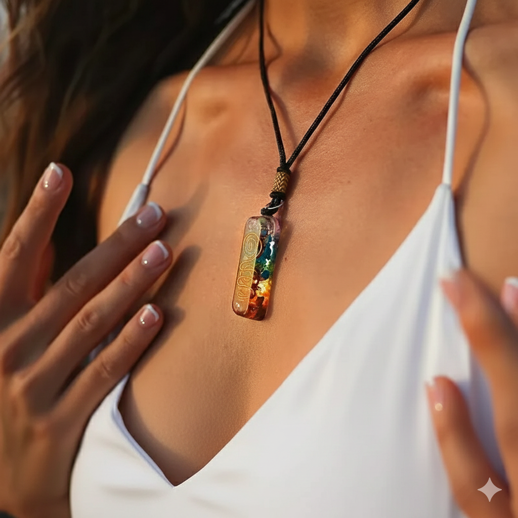 Collar de Piedra Natural 7 Chakras — Amuleto de Meditación y Energía